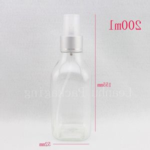 200ml X30 empty clear square plastic perfume spray bottles,transparent cosmetic packaging,cosmetic makeup setting spray bottle Bsmjn