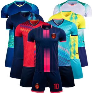 Fans toppar Tees andra sportartiklar 23/24 Custom Soccer Jersey Set For Men Kids Quick Torkning av andningsbar man barn 2 stycke Team Club Training Football Uniform Set