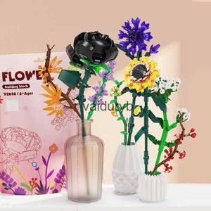 Blocos de flores modelo de construção brinquedos ldren diy tijolos educativos brinquedo 3d plantas crianças para adultos presentesvaiduryb