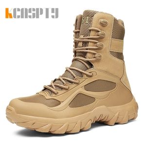 Kcaspty Autumn Military Boots Outdoor Male Hiking Boots Men Special Force Desert Tactical Combat Ankle Boots Men Work Boots 48 240126