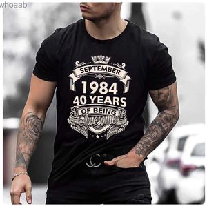 Herren T-Shirts Geboren 1984 November September Oktober Dezember Januar Februar März April Mai Juni Juli August 40 Jahre Tolles Geburts-T-Shirt 240130