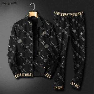 luxurious women and men designer two piece set fashion Zipper lapel long sleeve jacket + high quality Casual trousers Jan 30