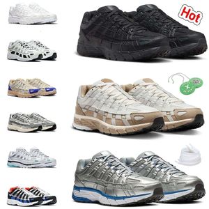 Sıradan Ayakkabı P6000 Koşu Ayakkabı Tasarımcısı Erkekler için Kadınlar P-6000 Sneakers Üçlü Black Beyaz Khaki Kurt Gri Metalik Gümüş Yarış Mavi Kadın Dış Spor Eğitmenleri