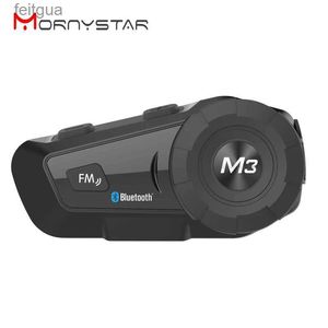 Walkie Talkie MORNYSTAR M3 Plus Interfone Capacete de motocicleta Fone de ouvido à prova d'água sem fio Bluetooth BT Interfone Rádio FM Música estéreo YQ240130