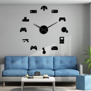 Kontroler do gry wideo DIY Giant Wall Clock Game Joysticks Naklejki graficzne grafice wideo Znaki gier Znaki sypialni Boy Bedroom Decor Y231Q