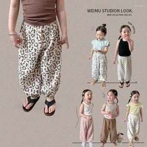 Spodnie swobodny moda elastyczna talia Baby Spring Summer Harem Pants Girl Anti-Mosquito Pant Soft Printed Cropged Net Noge