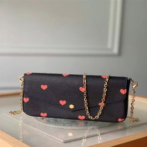 M80232 Gra na Felicie Pochette 3 PCS Ustaw ulubione multi Pochette Akcesoria Kobiety Crossbody Torebka Messenger Torby Messenger Spirge z B2233