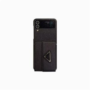 Retro-Leder-Dreieck-Handyhüllen für Samsung Z Flip 3 4 5 Fold Cases Fold5 4 3 Kartentaschen-Cover Galaxy S23 S22 S21 Ultra Note 20 10 iPhone 15 14 13 12 Pro -3