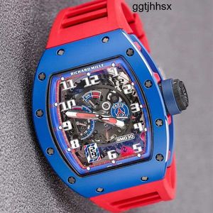 Racing Machine RM Wrist Watch Richardmillle Wristwatch Rm030 Blue Ceramic Side Red Paris Limited Dial 42.7*50mm with Insurance