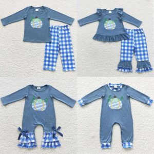 Clothing Sets Wholesale Pumpkin Toddler Girl Clothes Boys Outfits Cotton Boutique Infant Baby Rompers Kids Sibling Halloween