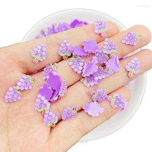 Craft Tools 50 Pcs Mini Kawaii Cartoon Cute Grape Popsicle Resin Scrapbook Rhinestones 3D For DIY Manicure Accessories Decorations L68