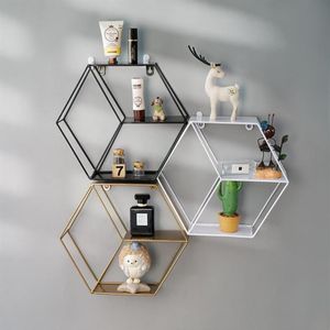 Hooks & Rails Room Shelves Wall Hanging Storage Shelf Wrought Decorative Ledges Living Bedroom Nordic Rack Home Organizer281D