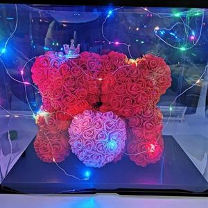 Decorative Flowers & Wreaths Creative Gift Eternal Teddy Bear Rose Valentine's Day For Girlfriend Wife Sweet Home Festival Su296f