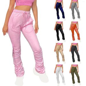 Women's Pants Spring Solid Color Temperament Yoga For Women Large Womens Flare Long Mesh