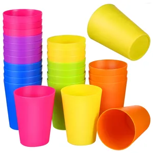 Copos de vinho 24 pcs copos de plástico para festa caneca de café tumbler reutilizável cozinha dura crianças tumblers