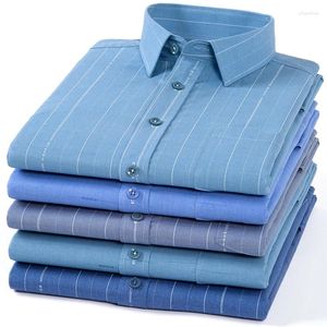 Męskie koszule zwykłe rozciąganie bawełniana bawełniana sukienka z długim rękawem dla mężczyzn Camisa Social Business Blouse Biała koszula