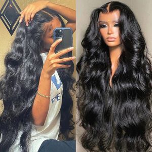 40 tum 13 4 13 6 HD Body Wave Spets Front Wig Pre Plucked Löst frontal Glueless Human Hair Wigs For Black Women 240126