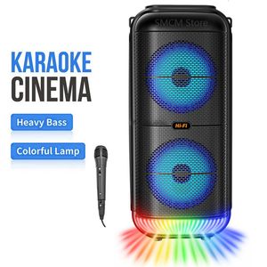 Power 1200W Super Large Outdoor Bluetooth Ser 6 Inch Double Horn Subwoofer Portable Wireless Column Bass Sound with Mic 240126