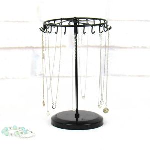 Rings Jewelry Rotating Ring Display Holder Organizer Necklace Stand Rack 23 Hooks Metal Shelf Organizer Home Goods Wj606