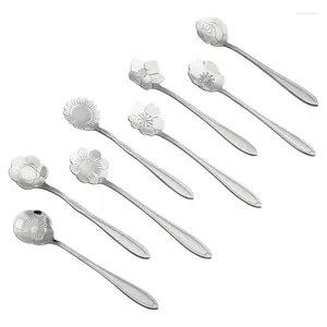 Scolle di caffè 8pcs/set di stoviglie in acciaio inossidabile cucchiai di gelati gelati cucchiaio ciliegia di ciliegia di ciliegia