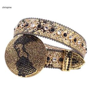 2022 Designer Bb Simon Belts for Owen Men Women Fashion Shiny KOR Diamond Belt Gold BIG Rhinestones Multicolour 10A
