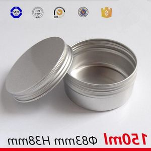 150G Aluminiowy metal cynowy okrągły puste słoiki kosmetyczne pojemniki aluminiowe do makijażu 150 ml puszki do napełniania puszki 5 uncji bolqf