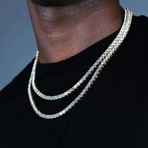 5mm Ice Out Round Tennis Chain Halsband för män Hip Hop -smycken med Box X0509271J
