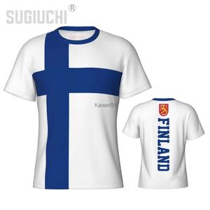 ファントップスティーメンズTシャツタイトスポーツTシャツフィンランド旗フィンランド人女性女性ティージャージー服サッカーサッカーファンギフト愛国的なTシャツ