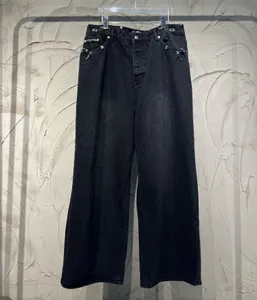 Herren-Hose in Übergröße, 2024ss, ungewaschene Selvedge-Herren-Jeans aus rohem Denim, Indigo, kleine Menge, Großhandelspreis, japanischer Stil, Baumwolle, Japan, ROT, rwS5eD3