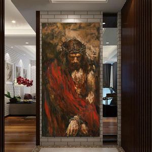 ECCE HOMO av Anatoly Shumkin HD Tryck Jesus Christ Oil Målning på duk Art Print Home Decor Canvas Wall Art Målning Bild Y2274S