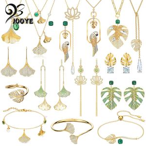 Necklace Original 2024 Stunning Earrings With Logo Fine Jewelry Sets Charm Symbol Tropical Parrot Lotus Necklaces Bracelet For Women Gift