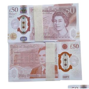 Novità Giochi Oggetti di scena Soldi Copia banconote Festa soldi falsi Giocattoli Sterline inglesi Gbp Britannici10 20 50 EUR Biglietto commemorativo finta billetta Note Giocattolo per bambini Regali per bambini