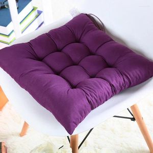 Pillow Thick Brushed Fabric Elastic Chair S For Kitchen Solid Color Square Seat Machine Washable 40x40cm