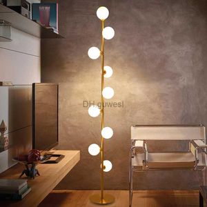 Floor Lamps Modern LED Glass Balls Floor Lamp Living Room Bedroom Study Room Decor Standing Light Home Indoor Gold Nordic Art Bedside Light YQ240130