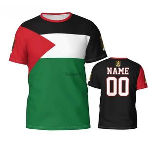 Tifosi Tops Tees T-shirt da uomo Nome personalizzato Numero Bandiera della Palestina Emblema T-shirt 3D Abbigliamento per uomo Donna T-shirt Maglia da calcio Tifosi di calcio T-shirt regalo