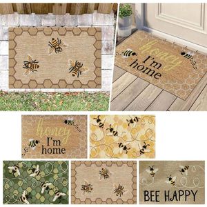 Carpets Bee Festival Outdoor Doormat Front Door Mat Waterproof Entrance Indoor Non Slip Blanket Throw Soft Under Bed Rug