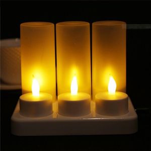 6 LED Noite Recarregável Flameless Chá Luz Vela Para Festa de Natal Lâmpadas de Vela Eletrônica T200108276V