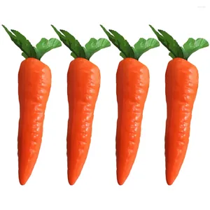 Decorative Flowers 4 Pcs Home Decor Artificial Carrot Fake Vegetables Faux Carrots Ornaments Fruit Easter Decorations