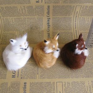 Estatuetas decorativas 4 cores simulação raposas brinquedo moda animal de pelúcia crianças boneca pogal adereços presente aniversário modelo raposa dormindo