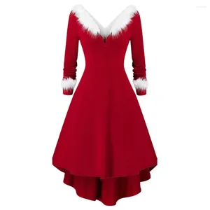 Casual Kleider Weihnachten Kleid für Frauen Kleidung 2024 Winter Abend Kostüme Elegante Formale Occas Rot Party Weibliche Vestidos Lange Skir