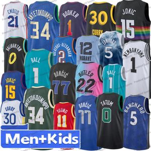 Booker James Kevin Durant Basketball Jersey Jayson Tatum Haliburton Morant Wembanyama 11 Kyrie Irving Doncic Curry New Stitched Men Kids Youth Jerseys