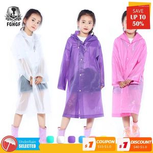 Raincoats FGHGF EVA Transparente Moda Fosco Criança Raincoat Menina e Menino Rainwear Outdoor Caminhadas Viagem Rain Gear Casaco para Crianças