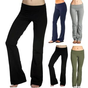LL женские брюки для йоги с подтяжкой бедер, однотонные расклешенные широкие брюки, эластичная одежда для фитнеса, облегающие леггинсы для йоги в тренажерном зале, брюки, женская одежда