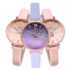 Mode Elegante 2021 Starry Sky Miboni Quarzuhr Weibliche Amethyst Lila Studenten Uhren Mineral Verstärktes Glas Schöne Wom2432