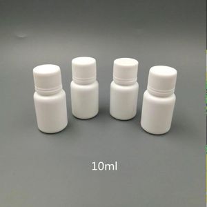 100pcs 10 ml 10 cm3 10 g małe plastikowe pojemniki butelka z uszczelką pokrywki, puste białe okrągłe plastikowe pigułki Butelki xsmbu okskfe