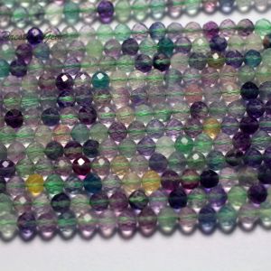 Cloisonne Meihan Natural Charms Colorful Fluorite Faceted Round 44.5mm (3strands/set) Nice Loose Beads for Jewelry Making