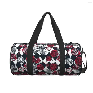 Duffel Bags Saco de Viagem Rosas Vermelhas Ginásio Flor Chave Xadrez Esportes Ao Ar Livre Grande Capacidade Natação Bolsa Personalizada Fitness Para Casal