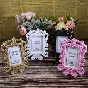 Frames Decorative Retro Po Frame Wedding Home Decor Desktop Picture Classic Square Resin Baroque Small