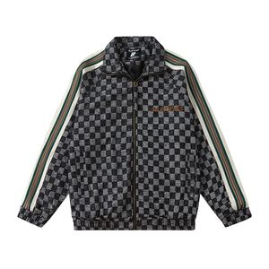 Весенне-осенняя теплая куртка, мужское пальто, уличное клетчатое пальто 2024ss, черный XXL