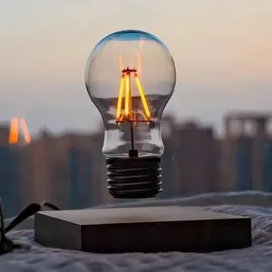 Nattlampor magnetisk levitationslampa kreativitet flytande glas led glödlampa hemmakontor skrivbord dekoration födelsedag present bord nyhet ljus